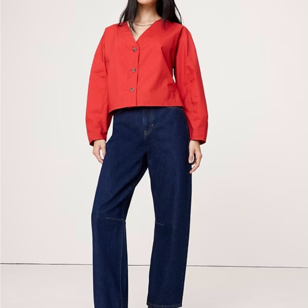 Banana Republic Cotton Poplin Volume Sleeve Top XS NWT